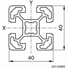 40x40L Aluminium Profile